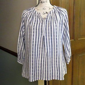 TIME and TRU Striped Embroidered Top - S - NWOT